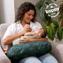 Boppy Nursing Pillow - Firm, Ergonomic U-Shaped Bottle and Breastfeeding Pillow with High Lift for Comfort and Support, Spacious Surface - Forest Green Dinos