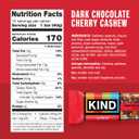 KIND Healthy Snacks Bars, Dark Chocolate Cherry Cashew, Gluten Free, High Fiber Snacks, 4g Protein, 12 Count (EXP 03/25/27)