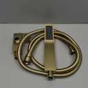 Hand Held Shower Head Combo Set Square Shower Wand Brushed Gold Solid Brass Shower Head With Adjustable Shower Holder and Hose Wall Mount Handheld Showerheads Set