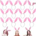 12 PCS Bunny Ear Headband,Plush Bunny Ears,Easter Cosplay Party Favor,Cosplay Party Costume Accessories for Kids and Adults