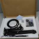 KIRKAS 12X & 30X Magnifying Glass with Light and Clamp, Extra-long Arm Magnifying Lamp Overhead Knob for Workbench Craft Repair Sewing, LED Lighted Magnifier Real Glass Lens Stepless Dimming and Color