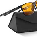 IBOANN Blue Light Glasses for Men - Lightweight Al-Mg Metal, Gaming Computer Blocking Glasses, Eye Protection Anti Eyestrain