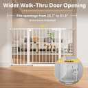 Cumbor 29.751.5" Extra Wide Baby Gate for Stairs, Pressure-Mounted Dog Gates for Doorways & Hallways, Auto-Close Walk-Through, No-Trip Design, Child Proof Safety, Dog/Pet Gate for Indoor Use, White