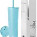 Simple Modern Insulated Tumbler with Lid and Straw | Iced Coffee Cup Reusable Stainless Steel Water Bottle Travel Mug | Gifts for Women Men Her Him | Classic Collection | 28oz | Nantucket Tides