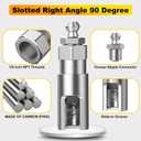 Fantictas 90 Degree Grease Coupler Slotted Right Angle 90 Degree Grease Coupler Combo with 12" Spring Flex Hose - Designed for Extra Reach in Tight Spaces