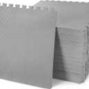 Elevon Puzzle Exercise Gym Flooring Mat, 1/2" Thick EVA Interlocking Foam 36 Tiles Workout Mat for Home Gym, 144 Sq Ft, Graphite