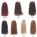 Leeven 18 Inch 7 Packs Pre-looped Faux Locs Crochet Braids 84 Roots Natural Black Soft Locs Crochet Hair 1B# Goddess Locs Crochet Hair Extension Curly Faux Loc Braiding Hair for Women