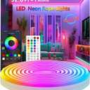 32.8FT RGB Rope Lights,Flexible Led Neon Light Control with App/Remote,Multiple Modes,IP65 Outdoor Waterproof,Music Sync Strip for Bedroom