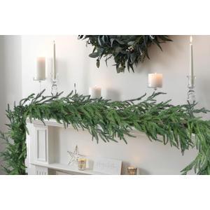 Norfolk Pine Garland Christmas Decoration - 9ft Realistic Pine Needles Artificial Greenery Garland for Holiday Mantel Fireplace Stairs Railing Table Home Decor