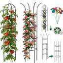 100% Metal Obelisk Garden Trellis 6.6 Ft Tall Plant Support for Climbing Vines, Flowers Stands,Rose Bush Round Trellis for Pots Metal Plant Trellises for Clematis Vine Jasmine Outdoor Indoor,2 Pack