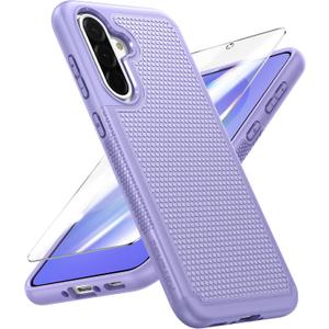 FNTCASE for Galaxy A36-5G Phone Case - A56-5G Military Grade Drop Protection, 14ft Drop Tested, Screen Protector Included, Anti-Slip Matte Textured, TPU+PC Dual Layer Shockproof Cover (Light Purple)