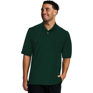 Jerzees Men's Short Sleeve Polo Shirts, Cotton Blend, Two Button Closure, Regular Fit, Sizes S-5x (Medium, Forest Green - Dri-power)