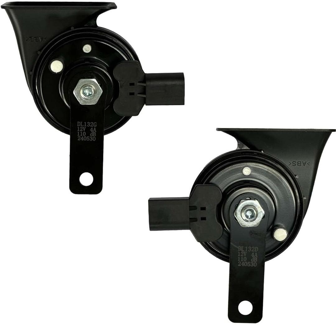 12V Waterproof Horn 110-125db High/Low Tone for A1 A3 Polo Golf Vehicles (1 high and 1 low tone car horns)