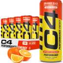 C4 Performance Energy Drink | Zero Sugar Carbonated Preworkout Energy | 150mg Caffeine with Beta Alanine | Orange Slice | 12 Fl Oz (12 Pack) (EXP 02/01/27)
