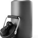 Kerilyn Insulated Gallon Jug with Handle, One Gallon, 128oz Stainless Steel, Large Double Vacuum Water Bottle for Hot & Cold Drinks, Wide Mouth, Sweat Proof, Great for Travel, Camping, Dark Grey