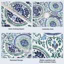 Outdoor/Indoor Round Tablecloth with Umbrella Hole Zipper, Decorative Circular Table Cover for Home Garden, 60 Inch, Celadon Wreath