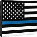 American Police Flag Outdoor TV Cover 40 to 43 Inches Weatherproof & Waterproof, Blue White Outdoor TV Enclosure with Remote Control Pocket, Law Enforcement Officers TV Screen Protector for Outside TV