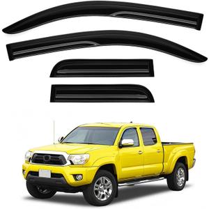 Tacoma Rain Guards - Window Visors for Toyota Tacoma Double Cab 2005-2015, Out-Channel Side Window Rain Guards for Tacoma Accessories, 4PCS, Black, Car Accessories