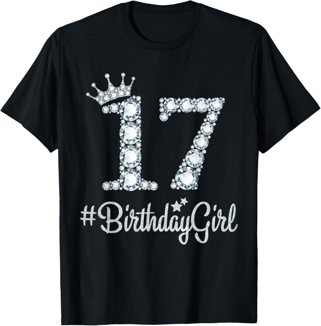 17 BirthdayGirl 17 Years Old Happy 17th Birthday Girl T-Shirt, Size S
