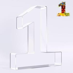 Ledido 10’’ Acrylic Number Charcuterie Board Box, Reusable Fillable Serving Tray for Candy Cake Fruit Snack, Easy-Clean Acrylic Charcuterie Tray for Birthday Anniversary Party Decorations, Number 1