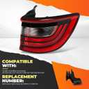 Passenger Side Outer Tail Light Assembly Compatible with 2014-2025 Durango Rear Brake Lamp Taillight 68272126AB CH2801206