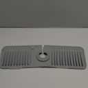 Faucet Mat for Kitchen Sink, 17.7"X5.5" Silicone Sink Splash Guard with Soap Holder, Snap-On Design & 7slope Fast Drain, Folding Sink Faucet Mat for Universal Kitchen Bathroom Sink Grey (Gray)