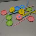 Mason Jar Lids,Regular mouth canning lids,Plastic Regular Mouth Mason Canning Lids with Straw Hole/Plastic Straws/Silicone Stoppers/Silicone Rings/Cleaning Brush,Decorative Mason Jars Caps (26 Pack)