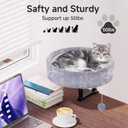 Chumajor Cat Desk Bed - 360 Rotating & Adjustable, Supports 50 lbs, Soft Faux Fur with Dual-Sided Reversible Mat, Modern Indoor Cat Nest Furniture for Office Desks and Game Tables, Island Table