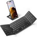 Samsers Foldable Bluetooth Keyboard with Numeric Keypad, Full-Size Wireless Folding Keyboards with PU Leather, Portable Travel for iOS Android Windows Mac OS, Support 3 Device(BT5.1 x 3)-Black