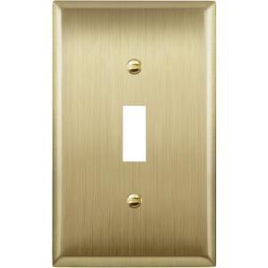 ENERLITES Toggle Light Switch Metal Wall Plate, Stainless Steel Switch Cover, Corrosion Resistant, Size 1-Gang 4.50" x 2.76", Stainless Steel 201, 7711-BB, Brushed Brass, Gold