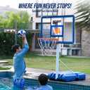 Pool Basketball Hoop with 43" Extra Wide Backboard, LED Light up Poolside Basketball Hoop with 1 Standard & 1 Glow-in-the-Dark Ball, Adjustable Height Portable Goal with Wheels, Fillable Base