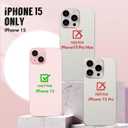 SHEDEER for iPhone 15 Case with Shiny Camera Protective Film + Screen Protector & Bumper, TPU Shockproof 360 Protection, Chic Glossy Fade-Resistant Pattern Phone Cases Cover for iPhone 15, Pink