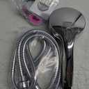 Handheld Shower Head with on off Switch&Built-in Power Spray,7-Setting High Pressure Spray Shower Wand with 79in Long Hose&Bracket and Extra Adhesive Shower Holder for Lower Mount,Chrome (Silver)