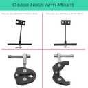 Gooseneck Tablet Holder, Universal Adjustable Mount for Stroller/Treadmill/Golf Cart/Boat/Mic Stand/Wheelchair/Exercise Bike, Compatible with 4.7-12.9 inch Tablets Phones E-Readers