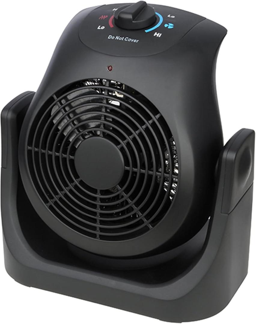 Dual Comfort 2-in-1 1500W Space Heater & Fan, Portable, Energy Efficient Electric Heater or Fan with Adjustable Tilt for Indoor Use, Compact Personal Heater for Home and Office