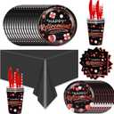 141Pcs Happy Retirement Party Decorations for 20 Guests - Rose Gold and Black Retirement Party Plates and Napkins Forks Cups Cutlery for Men Women Say Goodbye Supplies
