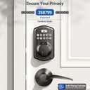 Veise Fingerprint Door Lock with 2 Lever Handles - Keyless Entry Door Lock, Electronic Keypad Deadbolt, Digital Smart Code & Front Handle Sets, Auto-Locking, Easy Installation, Matte Black