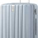 Hanke 24 Inch Expandable Medium Checked Luggage with 8 Spinner Wheels, 24 Inch EXT, Grey