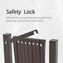 GYMTIME Expandable Metal Barricade, Safety Barrier with Casters, Flexible Mobile Gate, 23 Feet, Brown, Adjustable Temporary Fence for Garden Indoor