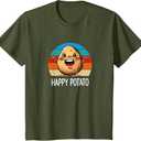Happy Potato - T-Shirt Kids (Medium, Olive Green)
