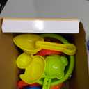 Elovien Beach Sand Toys, 50Pcs Sandbox Toys with 2 Collapsible Buckets, Mesh Backpack Bag, Shovels, Ice Cream, Cake & Castle Sand Molds, Summer Outdoor Travel Toys for Kids Toddlers Girls