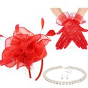 Gionforsy Kentucky Derby Hat Fascinator Veil Headband Pillbox Set for Wedding Tea Party