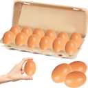 Smooth Brown Wooden Easter Eggs 24-Pack, Perfect for Easter Crafts, Dcor and Egg Hunts, 2.3" Inches