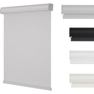 Changshade Cordless Blackout Roller Shades with Valance, Room Darkening Roll-up Shade Easy Install, Fabric Windows Blinds for Home, Bedroom and Office, 24" W x 72" H, Grey ROL24GY72D