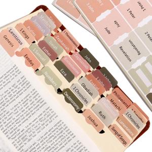 Neutral Bible Tabs - Unisex Bible Index Tags for Women/Men, Perfect Christian Gift for Bible Study (73 Bible Tabs Old and New Testament and 17 Blank Custom Tabs) (Paper, Terracotta and Sage)
