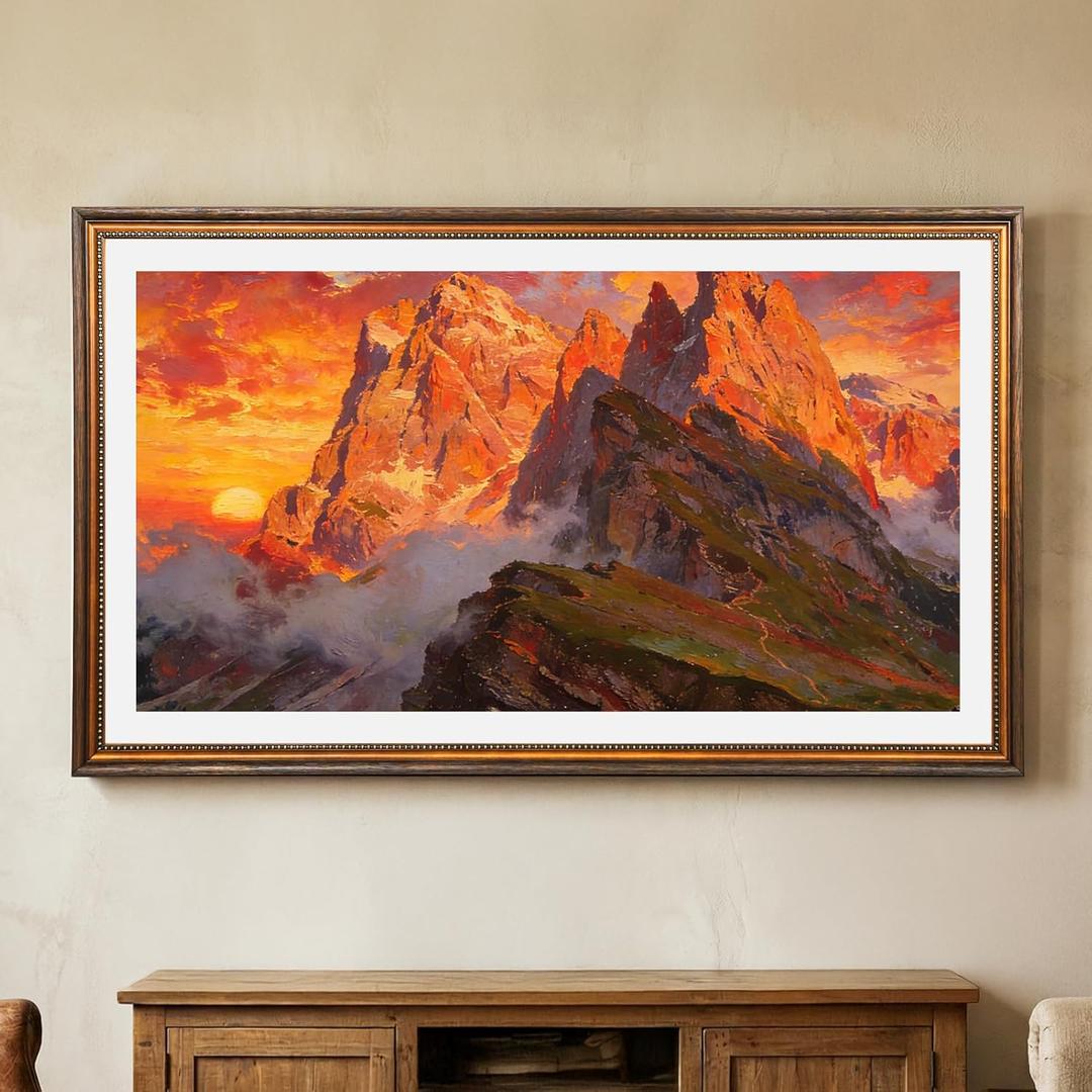 Antique Solid Wood TV Frame, Compatible ONLY with 65" Samsung The Frame TV Pro TVs, Vintage Distressed Wooden Bezel, Fits 65" LS03A/LS03B/LS03C/LS03D/LS03FA/LS03FW (20212025 & 2025 Pro)