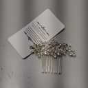 Olbye Wedding Hair Comb Rhinestone Bridal Pieces Flower Silver Crystal Headpiece for Bridesmaids and Brides (Silver)