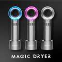 Lyon Lash Portable USB Rechargeable Bladeless Mini Fan/Air Conditioning Blower/Handheld Cooling Dryer, Essential Eyelash Extension Supplies, Dries Glue/Adhesive Rapidly (Nickel/Fuchsia Pink)