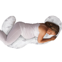 Boppy Total Body Pregnancy Pillow, Gray Wispy Leaves, Body Pillow for Prenatal and Postpartum Support, Removable Cover Included