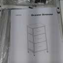 SONGMICS Dresser for Bedroom, Chest of Drawers, Steel, MDF, 5 Non-Woven Fabric Drawers, Storage Organizer Unit, Closet, Entryway, Cloud White and Snow White ULGS315W01S